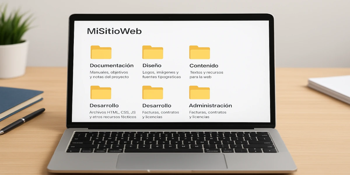 Imagen notebook con Estructura de Carpetas para Tu Sitio Web